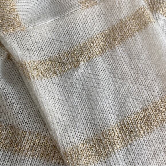 BUCKLE | TEE BY BIG STAR Women's Metallic Striped Shark Bite Hem Sweater Size XS - Picture 7 of 7